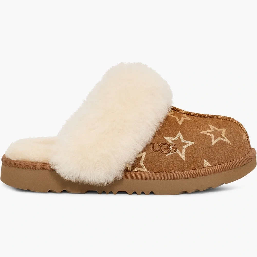 UGG® Kids' Cozy II Iridescent Stars Genuine Shearling Slipper